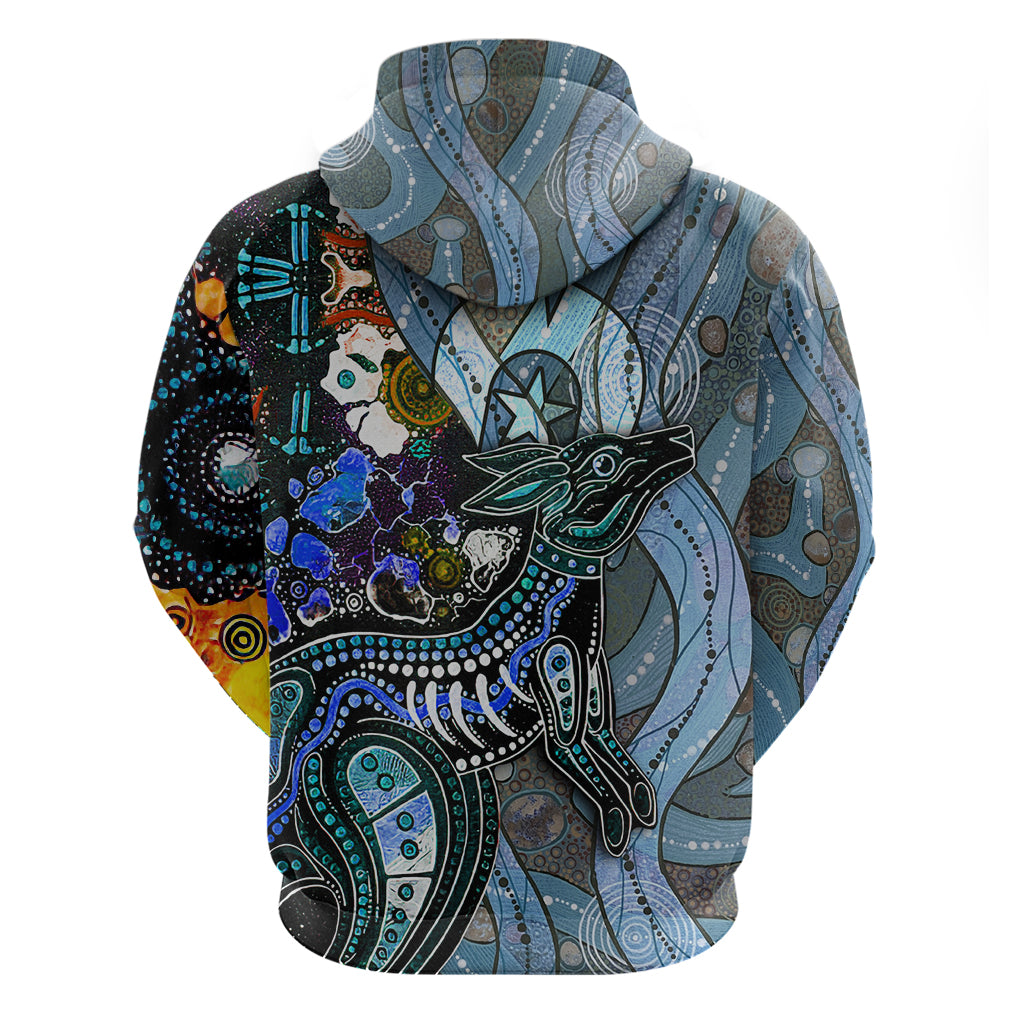 Kangaroo Aboriginal Pattern Dot Art Hoodie - Wonder Print Shop