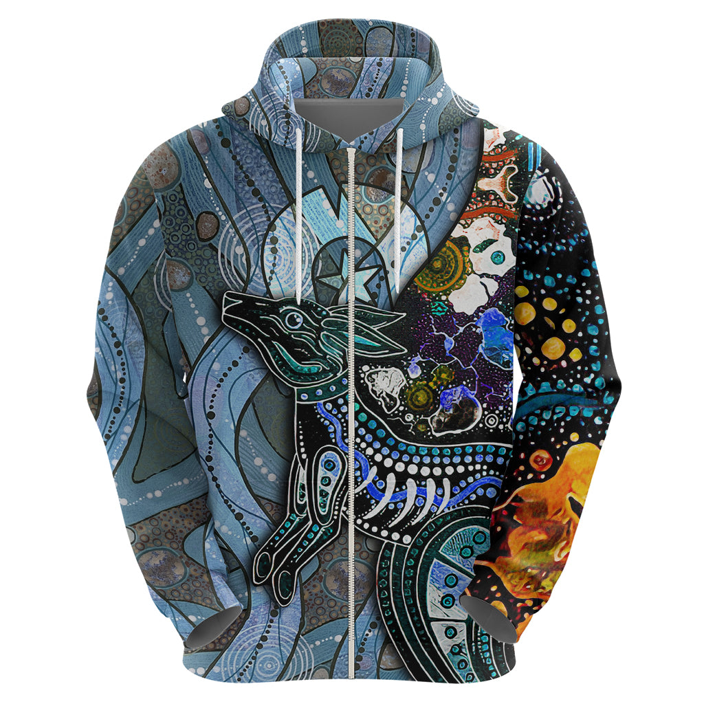 Kangaroo Aboriginal Pattern Dot Art Hoodie - Wonder Print Shop