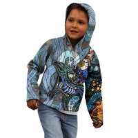 Kangaroo Aboriginal Pattern Dot Art Kid Hoodie - Wonder Print Shop