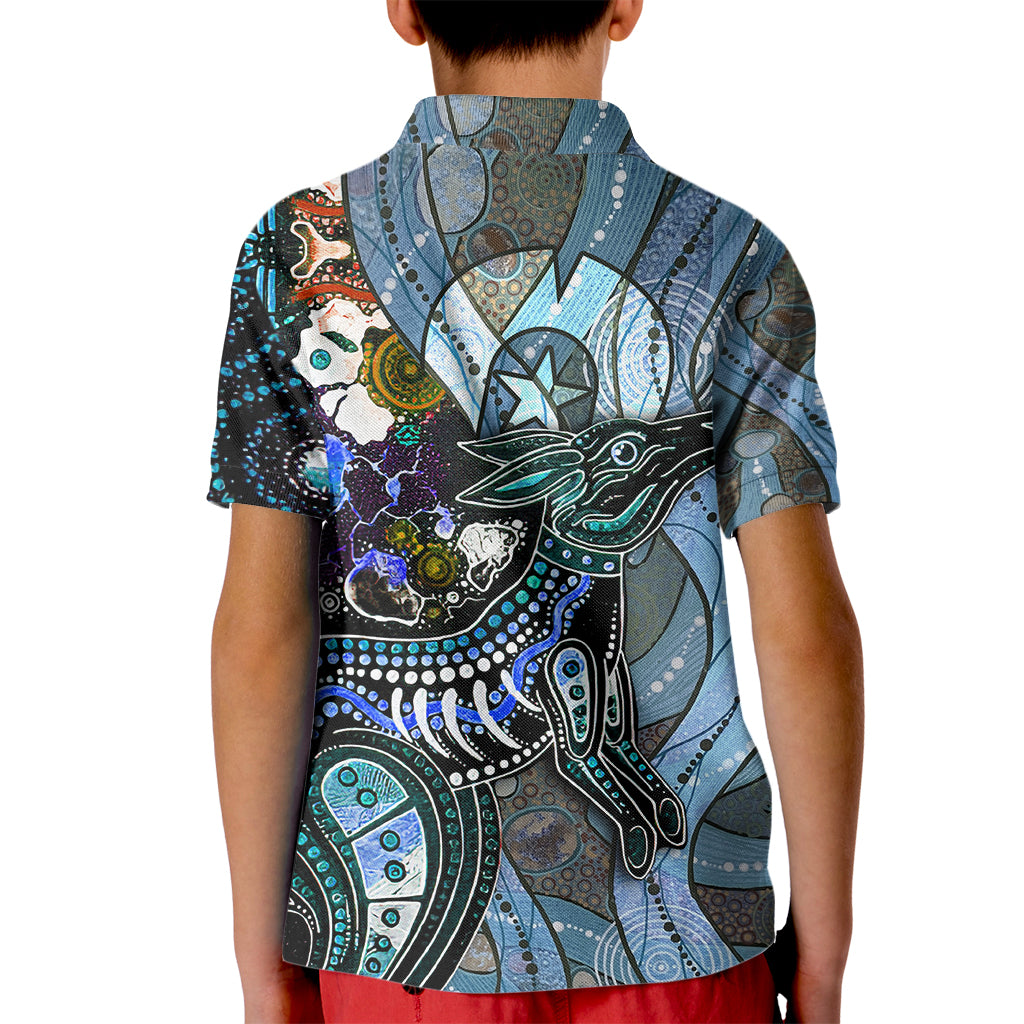 Kangaroo Aboriginal Pattern Dot Art Kid Polo Shirt - Wonder Print Shop