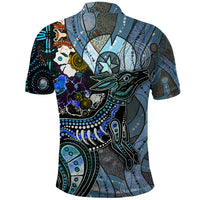 Kangaroo Aboriginal Pattern Dot Art Polo Shirt - Wonder Print Shop