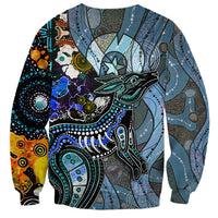 Kangaroo Aboriginal Pattern Dot Art Sweatshirt - Wonder Print Shop