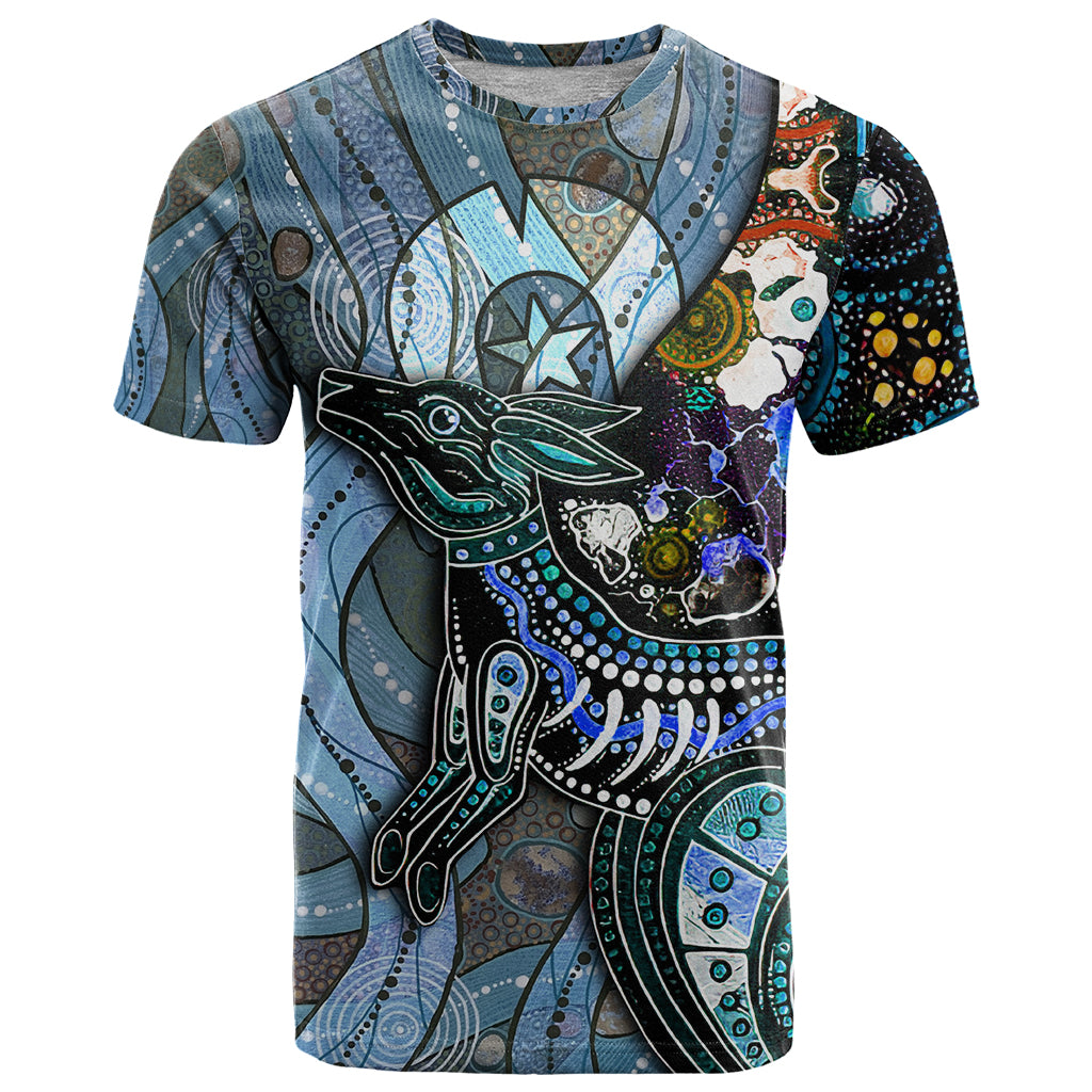 Kangaroo Aboriginal Pattern Dot Art T Shirt - Wonder Print Shop