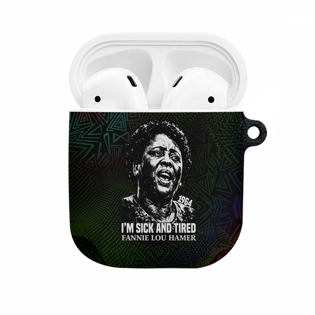 Fannie Lou Hamer AirPods Case Im Sick and Tired Quote Design Bold Portrait and Civil Rights Movement Tribute - Wonder Print Shop