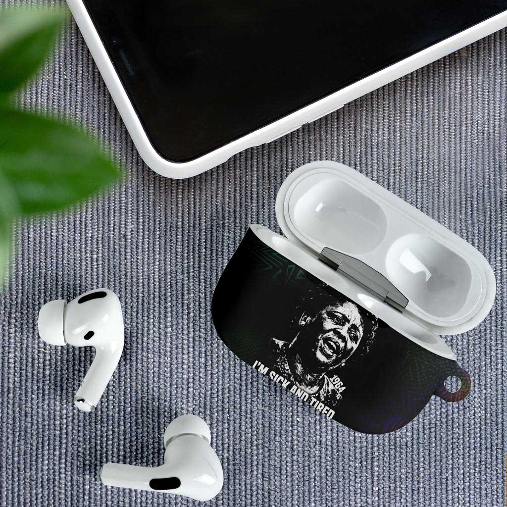 Fannie Lou Hamer AirPods Case Im Sick and Tired Quote Design Bold Portrait and Civil Rights Movement Tribute - Wonder Print Shop