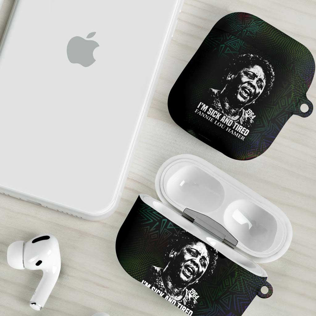 Fannie Lou Hamer AirPods Case Im Sick and Tired Quote Design Bold Portrait and Civil Rights Movement Tribute - Wonder Print Shop