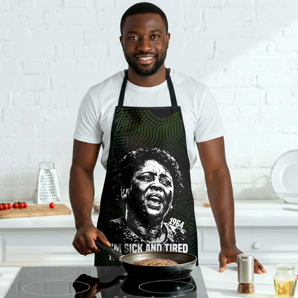 Fannie Lou Hamer Apron Im Sick and Tired Quote Design Bold Portrait and Civil Rights Movement Tribute - Wonder Print Shop