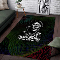 Fannie Lou Hamer Area Rug Im Sick and Tired Quote Design Bold Portrait and Civil Rights Movement Tribute - Wonder Print Shop