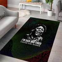 Fannie Lou Hamer Area Rug Im Sick and Tired Quote Design Bold Portrait and Civil Rights Movement Tribute - Wonder Print Shop