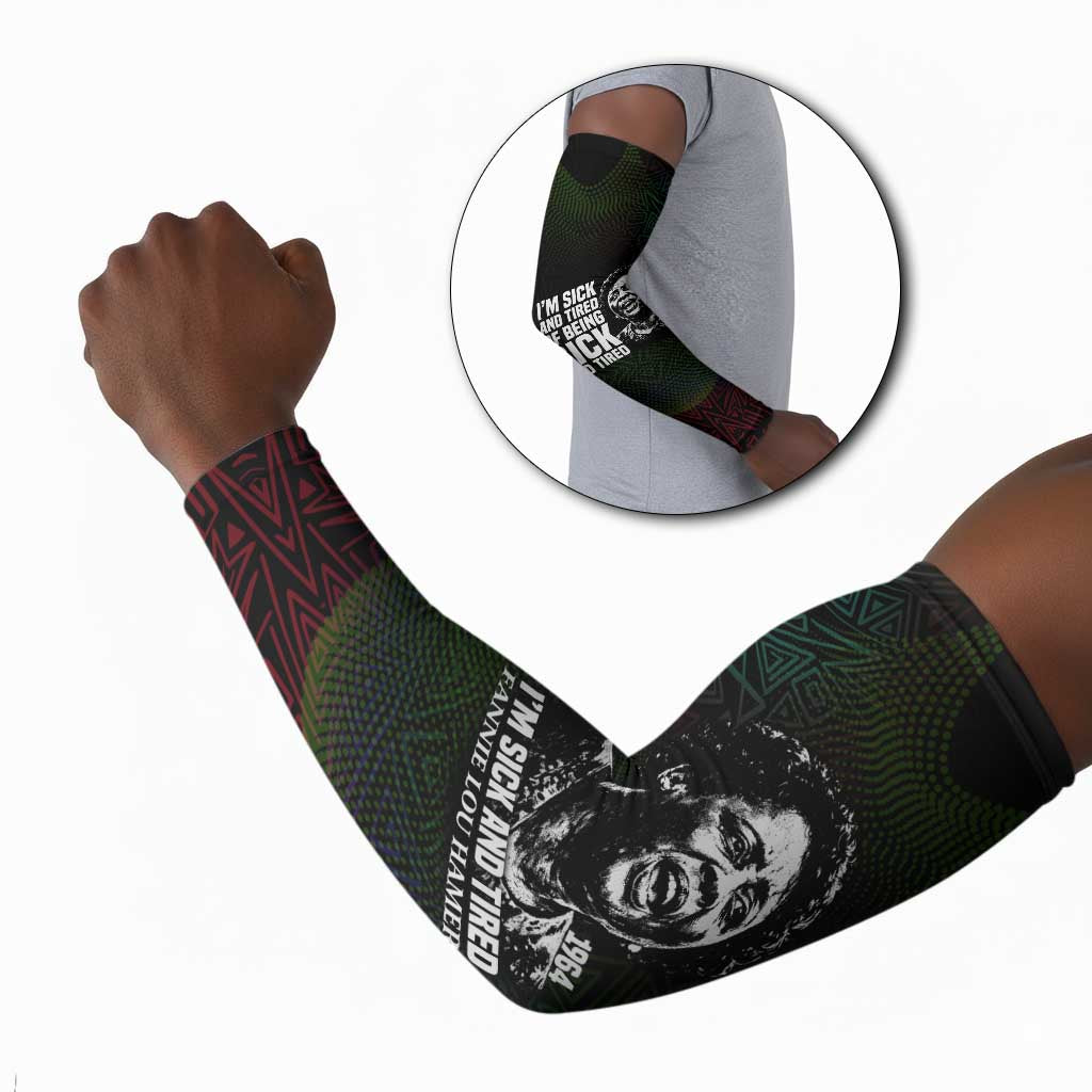 Fannie Lou Hamer Arm Sleeves Im Sick and Tired Quote Design Bold Portrait and Civil Rights Movement Tribute - Wonder Print Shop
