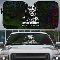 Fannie Lou Hamer Auto Sun Shade Im Sick and Tired Quote Design Bold Portrait and Civil Rights Movement Tribute - Wonder Print Shop