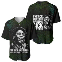 Fannie Lou Hamer Baseball Jersey Im Sick and Tired Quote Design Bold Portrait and Civil Rights Movement Tribute - Wonder Print Shop