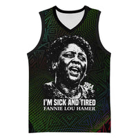 Fannie Lou Hamer Basketball Jersey Im Sick and Tired Quote Design Bold Portrait and Civil Rights Movement Tribute - Wonder Print Shop