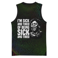 Fannie Lou Hamer Basketball Jersey Im Sick and Tired Quote Design Bold Portrait and Civil Rights Movement Tribute - Wonder Print Shop