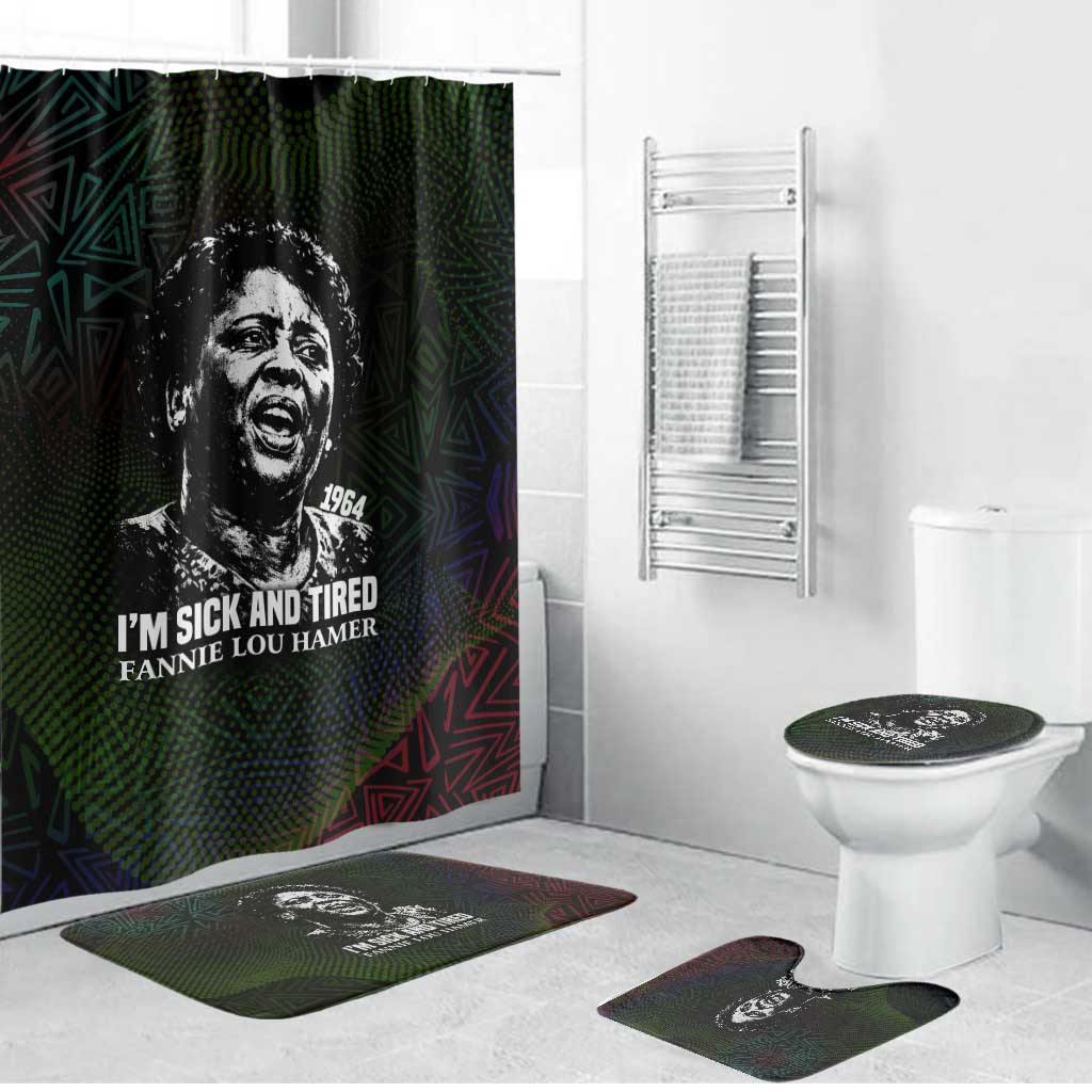 Fannie Lou Hamer Bathroom Set Im Sick and Tired Quote Design Bold Portrait and Civil Rights Movement Tribute - Wonder Print Shop