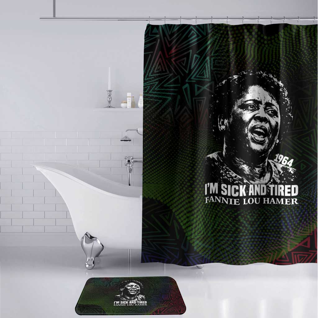 Fannie Lou Hamer Bathroom Set Im Sick and Tired Quote Design Bold Portrait and Civil Rights Movement Tribute - Wonder Print Shop