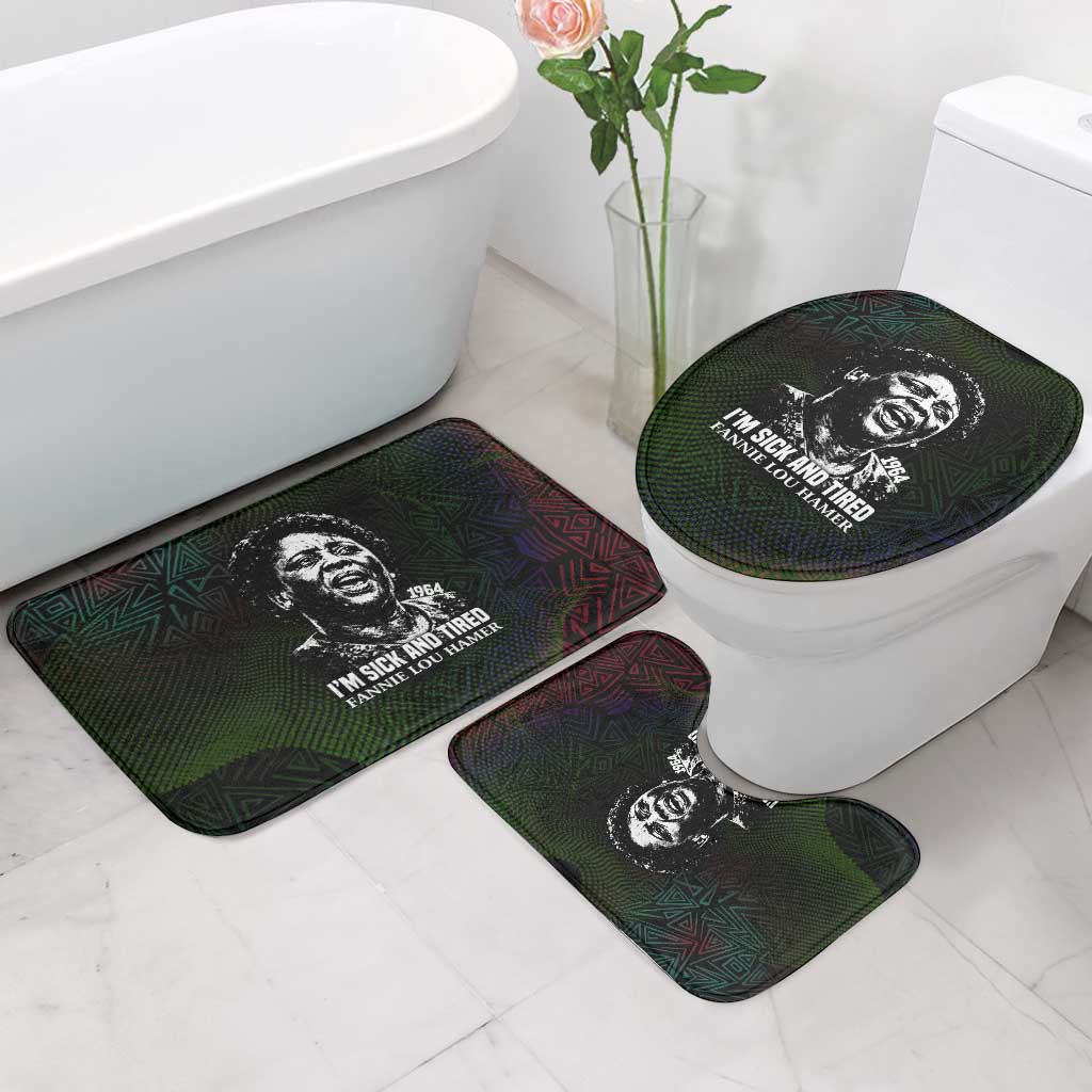 Fannie Lou Hamer Bathroom Set Im Sick and Tired Quote Design Bold Portrait and Civil Rights Movement Tribute - Wonder Print Shop