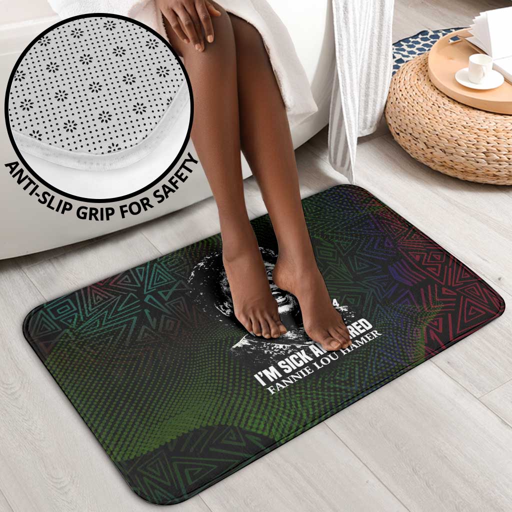 Fannie Lou Hamer Bathroom Set Im Sick and Tired Quote Design Bold Portrait and Civil Rights Movement Tribute - Wonder Print Shop