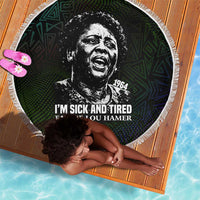 Fannie Lou Hamer Beach Blanket Im Sick and Tired Quote Design Bold Portrait and Civil Rights Movement Tribute - Wonder Print Shop