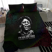 Fannie Lou Hamer Bedding Set Im Sick and Tired Quote Design Bold Portrait and Civil Rights Movement Tribute - Wonder Print Shop