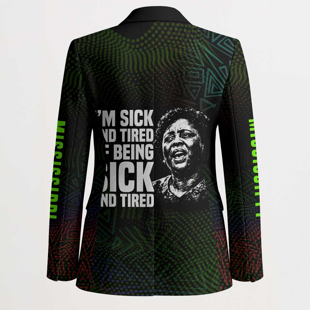 Fannie Lou Hamer Blazer Im Sick and Tired Quote Design Bold Portrait and Civil Rights Movement Tribute - Wonder Print Shop