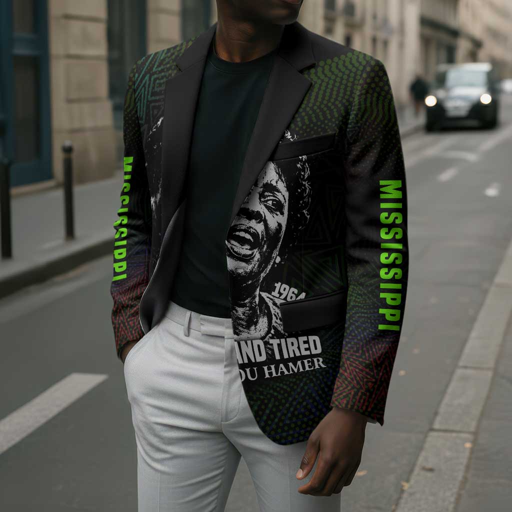 Fannie Lou Hamer Blazer Im Sick and Tired Quote Design Bold Portrait and Civil Rights Movement Tribute - Wonder Print Shop