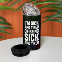 Fannie Lou Hamer 4 in 1 Can Cooler Tumbler Im Sick and Tired Quote Design Bold Portrait and Civil Rights Movement Tribute - Wonder Print Shop