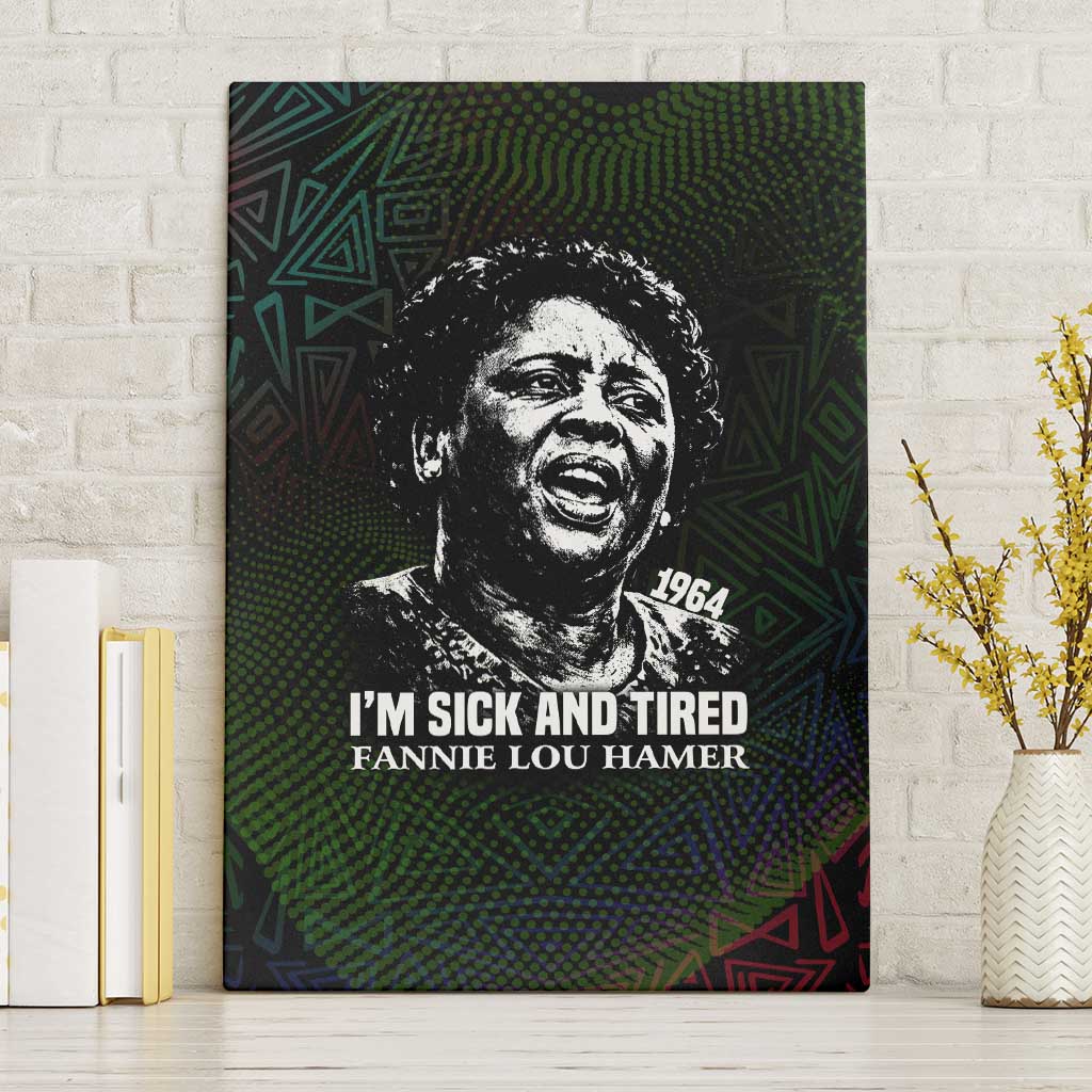 Fannie Lou Hamer Canvas Wall Art Im Sick and Tired Quote Design Bold Portrait and Civil Rights Movement Tribute - Wonder Print Shop
