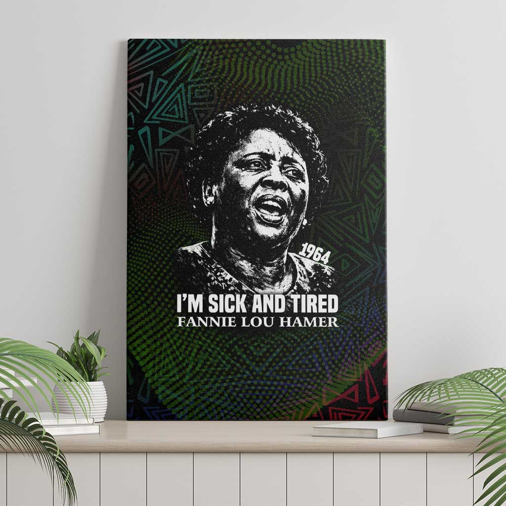 Fannie Lou Hamer Canvas Wall Art Im Sick and Tired Quote Design Bold Portrait and Civil Rights Movement Tribute - Wonder Print Shop