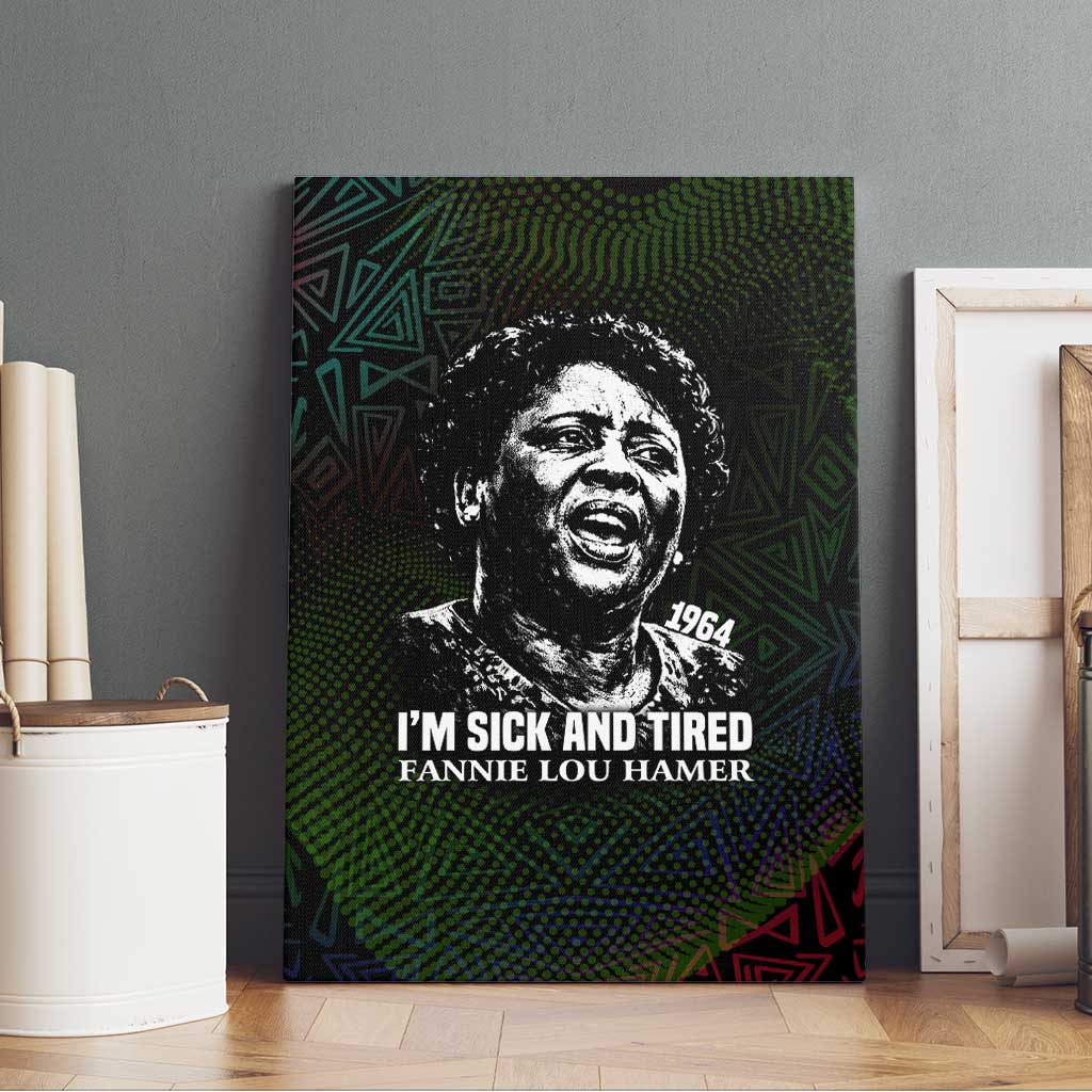 Fannie Lou Hamer Canvas Wall Art Im Sick and Tired Quote Design Bold Portrait and Civil Rights Movement Tribute - Wonder Print Shop