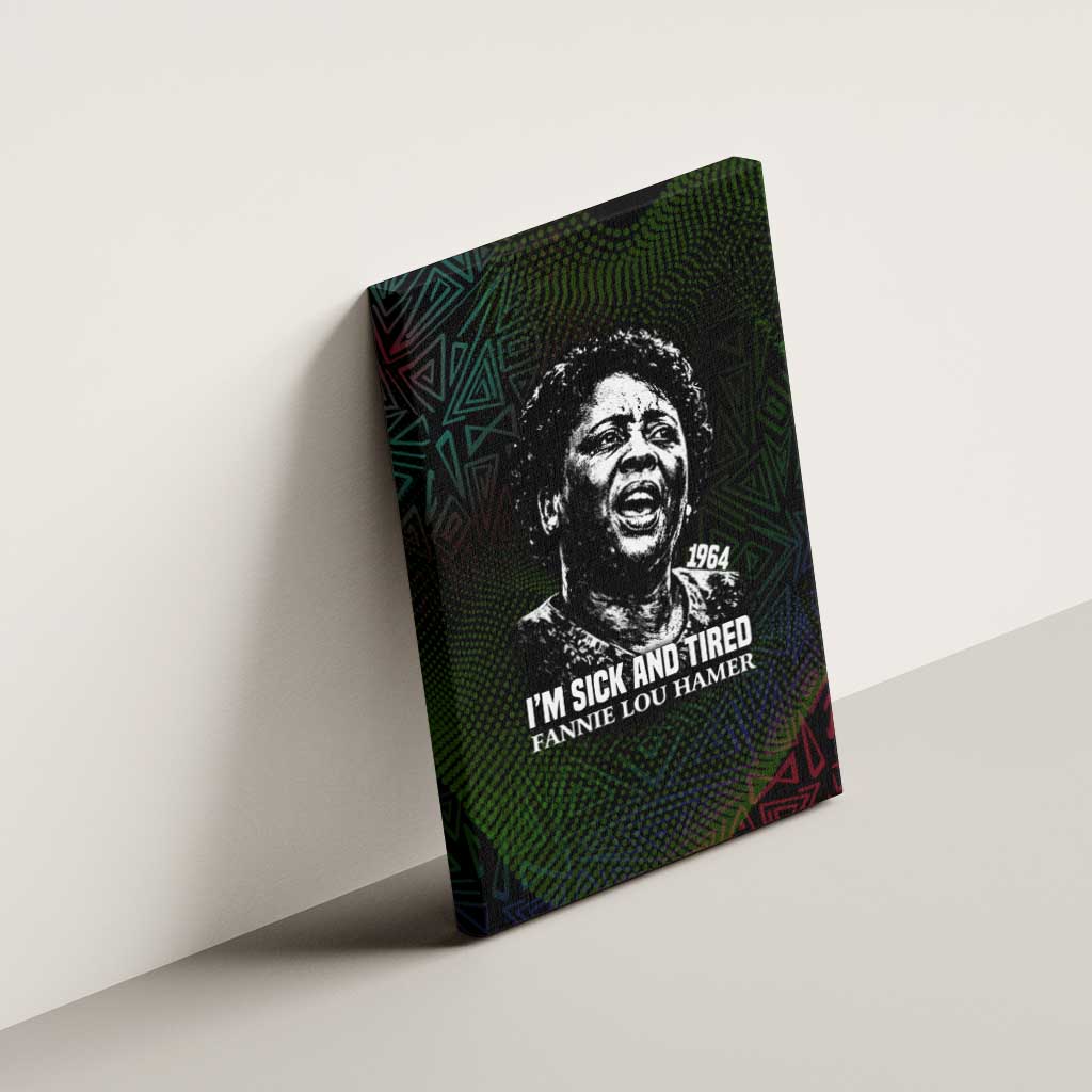 Fannie Lou Hamer Canvas Wall Art Im Sick and Tired Quote Design Bold Portrait and Civil Rights Movement Tribute - Wonder Print Shop