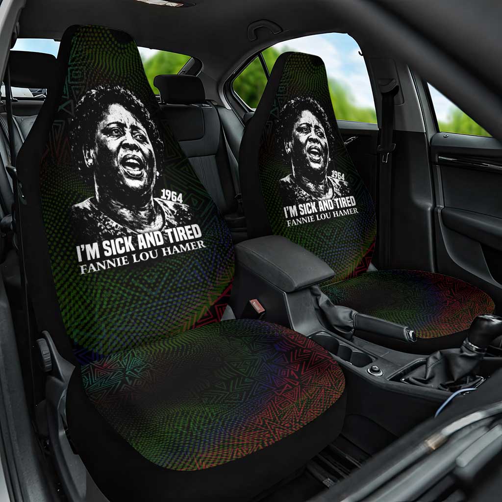 Fannie Lou Hamer Car Seat Cover Im Sick and Tired Quote Design Bold Portrait and Civil Rights Movement Tribute - Wonder Print Shop