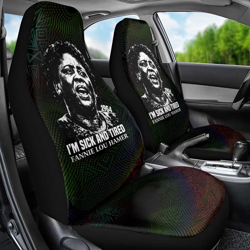 Fannie Lou Hamer Car Seat Cover Im Sick and Tired Quote Design Bold Portrait and Civil Rights Movement Tribute - Wonder Print Shop