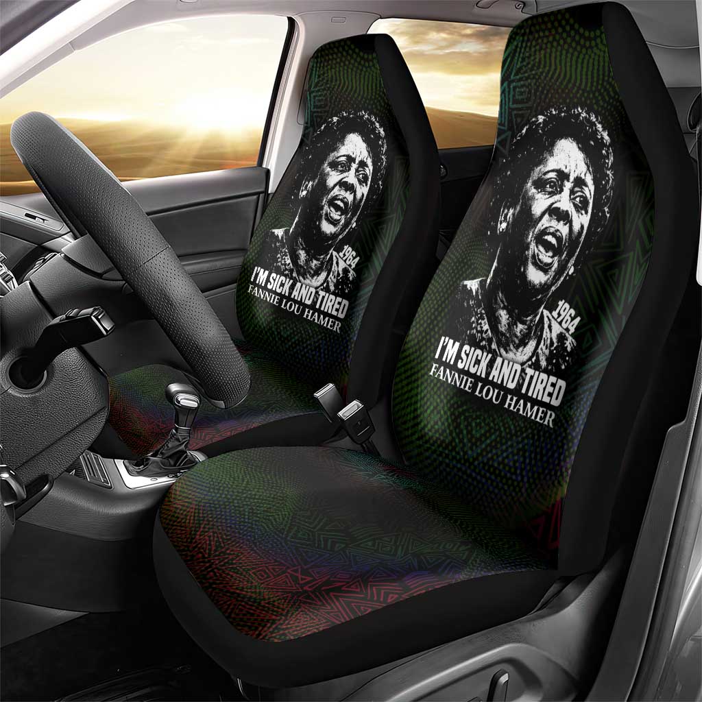 Fannie Lou Hamer Car Seat Cover Im Sick and Tired Quote Design Bold Portrait and Civil Rights Movement Tribute - Wonder Print Shop