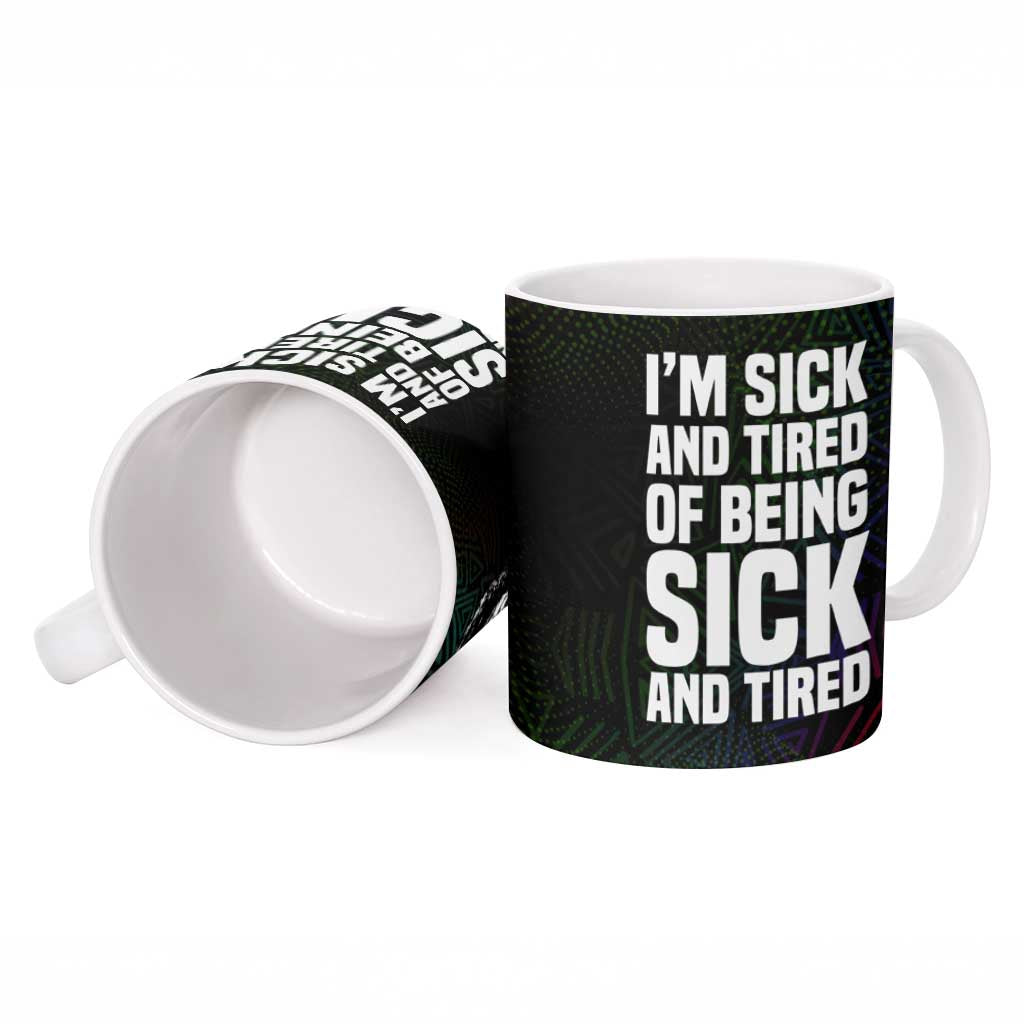 Fannie Lou Hamer Ceramic Mug Im Sick and Tired Quote Design Bold Portrait and Civil Rights Movement Tribute - Wonder Print Shop