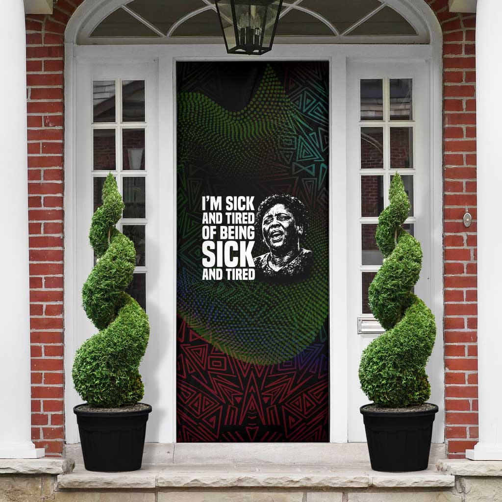 Fannie Lou Hamer Door Cover Im Sick and Tired Quote Design Bold Portrait and Civil Rights Movement Tribute - Wonder Print Shop