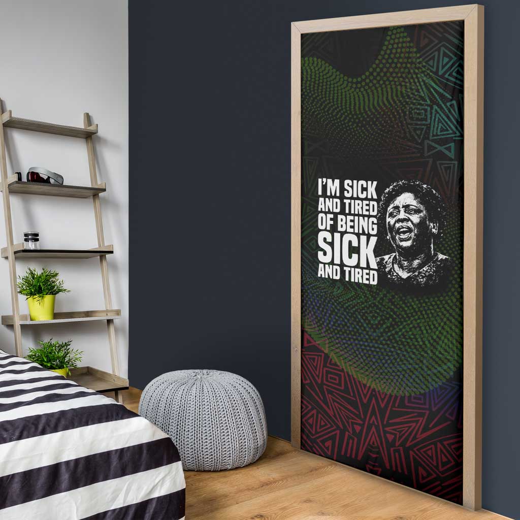 Fannie Lou Hamer Door Cover Im Sick and Tired Quote Design Bold Portrait and Civil Rights Movement Tribute - Wonder Print Shop
