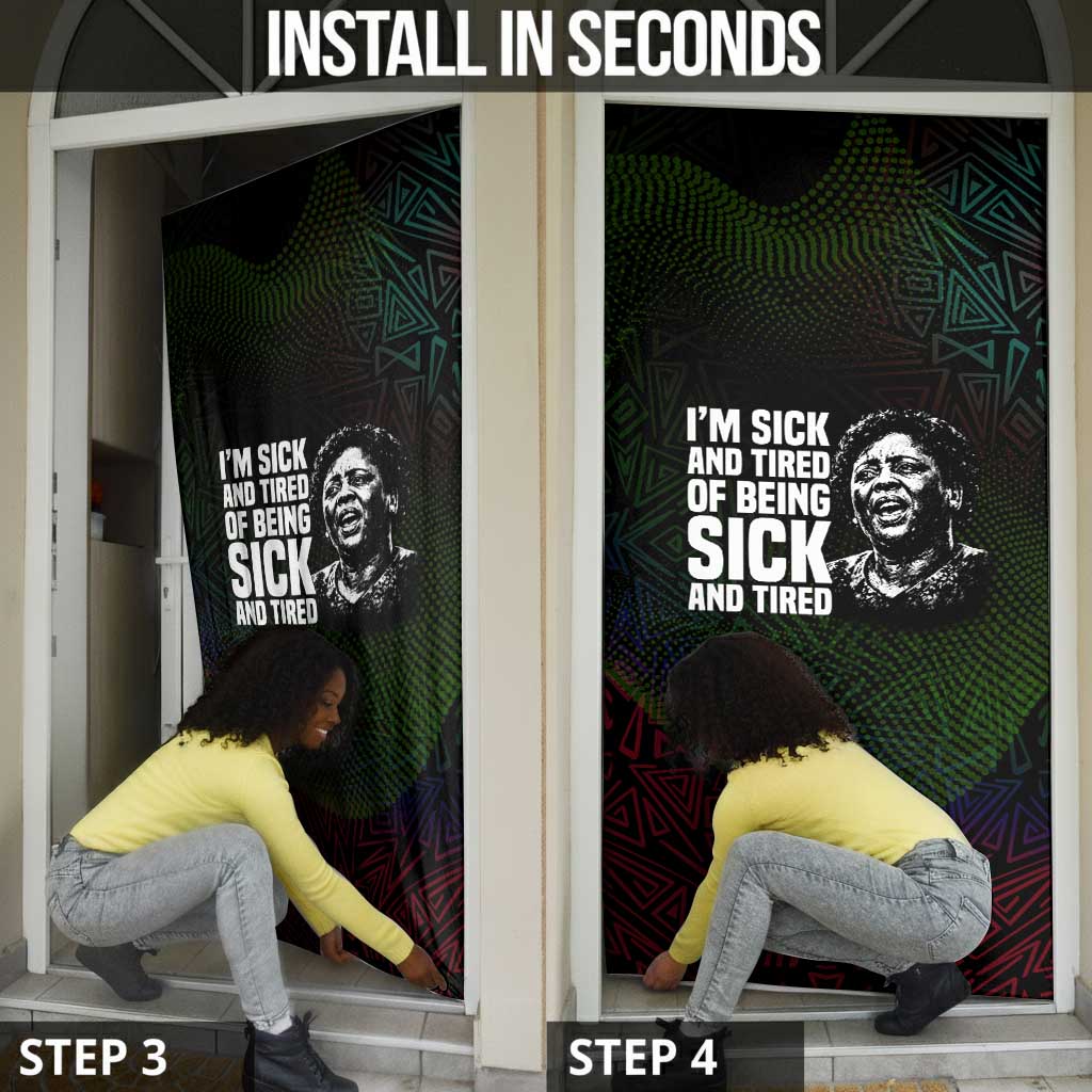 Fannie Lou Hamer Door Cover Im Sick and Tired Quote Design Bold Portrait and Civil Rights Movement Tribute - Wonder Print Shop