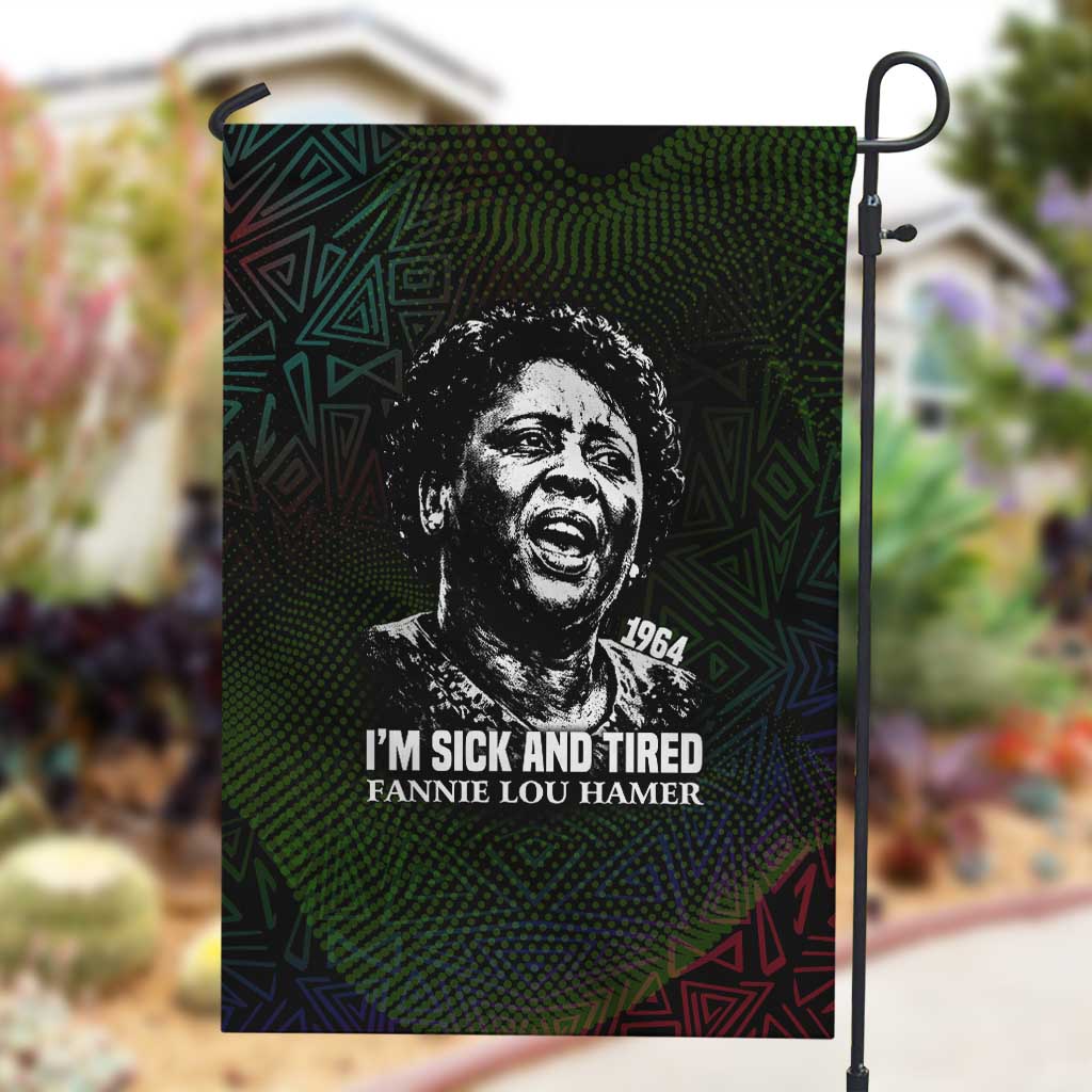 Fannie Lou Hamer Garden Flag Im Sick and Tired Quote Design Bold Portrait and Civil Rights Movement Tribute - Wonder Print Shop