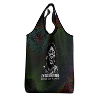 Fannie Lou Hamer Grocery Bag Im Sick and Tired Quote Design Bold Portrait and Civil Rights Movement Tribute - Wonder Print Shop