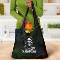Fannie Lou Hamer Grocery Bag Im Sick and Tired Quote Design Bold Portrait and Civil Rights Movement Tribute - Wonder Print Shop