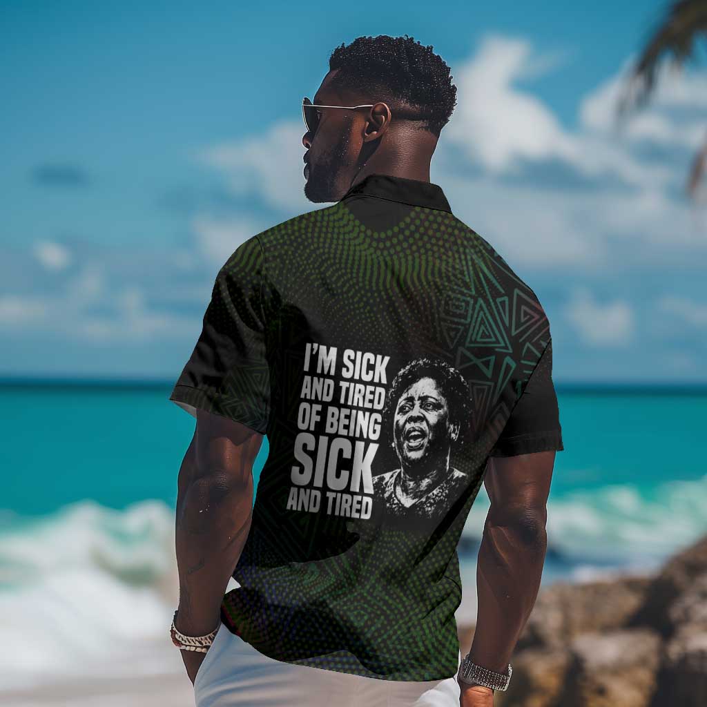 Fannie Lou Hamer Hawaiian Shirt Im Sick and Tired Quote Design Bold Portrait and Civil Rights Movement Tribute - Wonder Print Shop