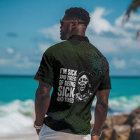 Fannie Lou Hamer Hawaiian Shirt Im Sick and Tired Quote Design Bold Portrait and Civil Rights Movement Tribute - Wonder Print Shop