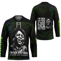Fannie Lou Hamer Hockey Jersey Im Sick and Tired Quote Design Bold Portrait and Civil Rights Movement Tribute - Wonder Print Shop