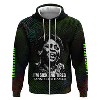 Fannie Lou Hamer Hoodie Im Sick and Tired Quote Design Bold Portrait and Civil Rights Movement Tribute - Wonder Print Shop
