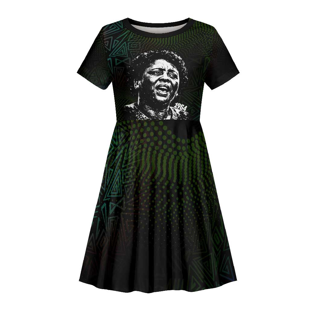 Fannie Lou Hamer Kid Short Sleeve Dress Im Sick and Tired Quote Design Bold Portrait and Civil Rights Movement Tribute - Wonder Print Shop