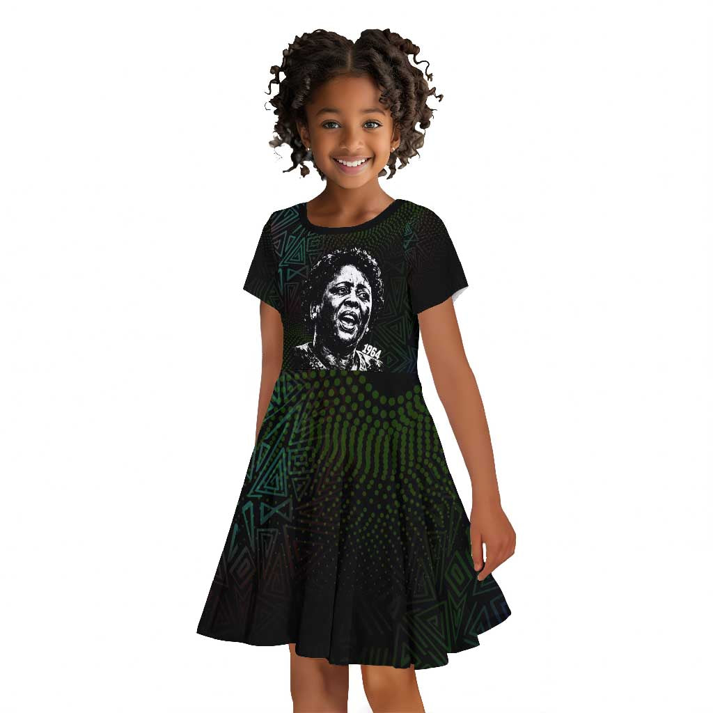 Fannie Lou Hamer Kid Short Sleeve Dress Im Sick and Tired Quote Design Bold Portrait and Civil Rights Movement Tribute - Wonder Print Shop