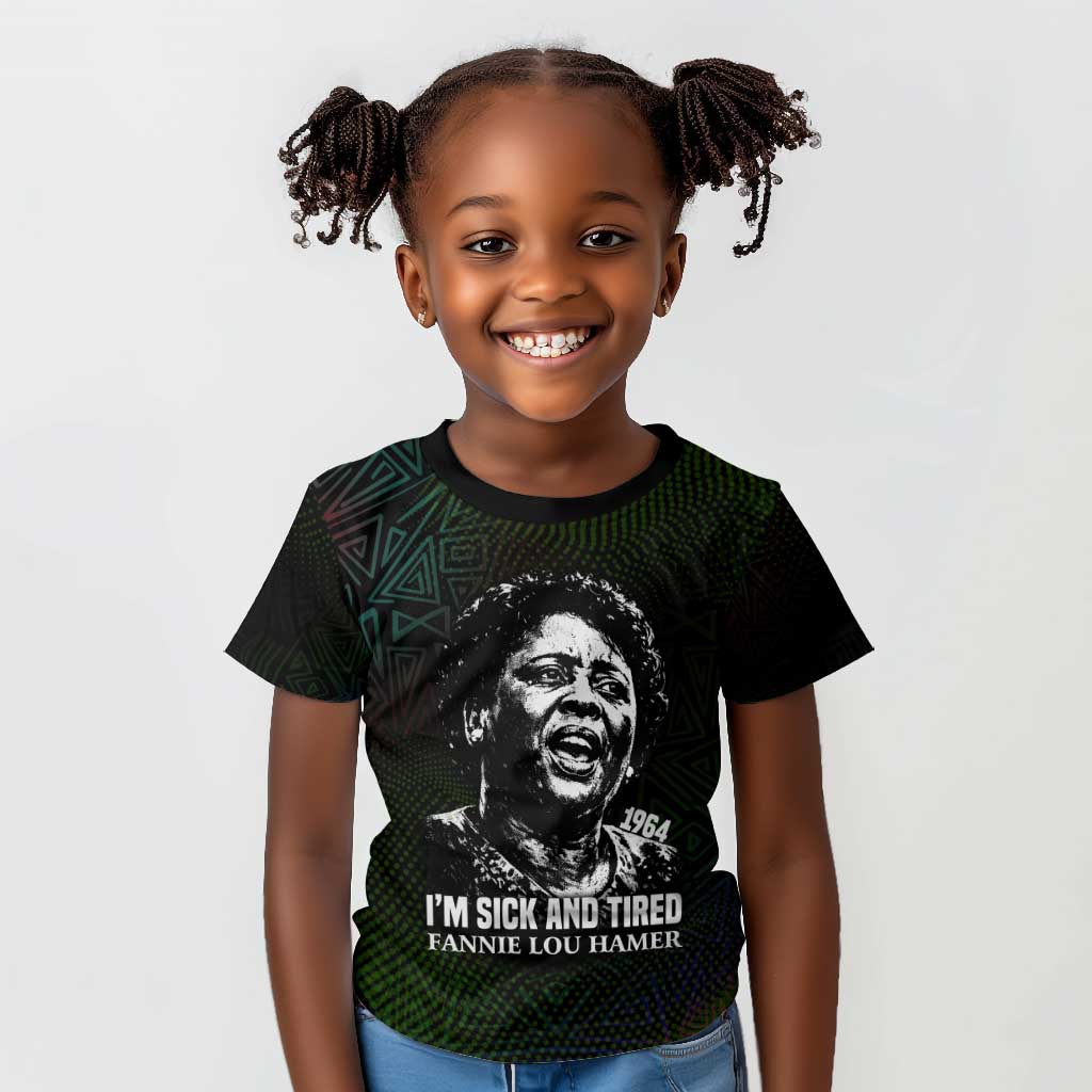 Fannie Lou Hamer Kid T shirt Im Sick and Tired Quote Design Bold Portrait and Civil Rights Movement Tribute - Wonder Print Shop