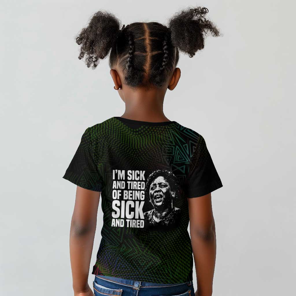 Fannie Lou Hamer Kid T shirt Im Sick and Tired Quote Design Bold Portrait and Civil Rights Movement Tribute - Wonder Print Shop