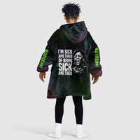 Fannie Lou Hamer Kid Wearable Blanket Hoodie Im Sick and Tired Quote Design Bold Portrait and Civil Rights Movement Tribute - Wonder Print Shop